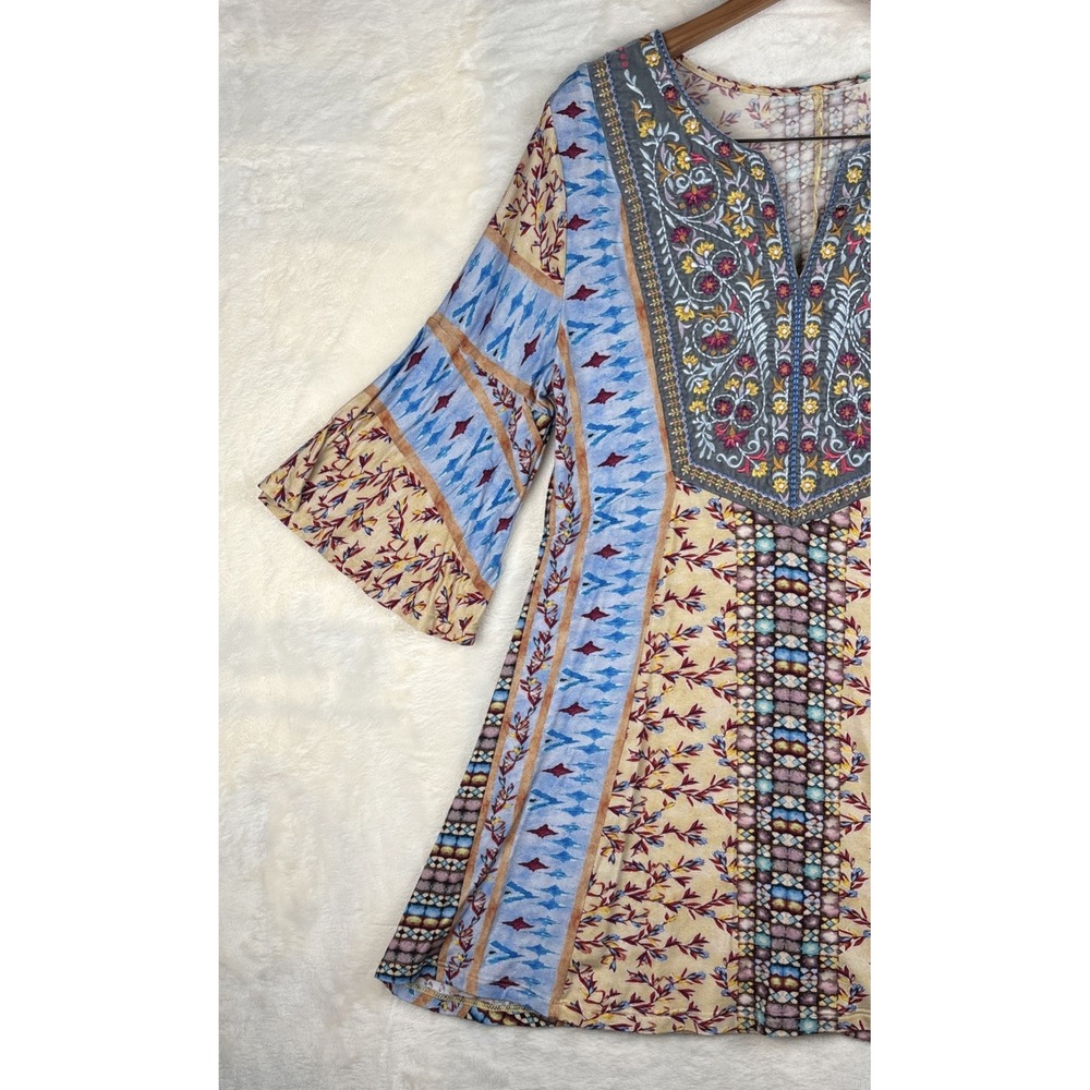 Soft Surroundings Womens Sz S‎ Fifi Embroidered Floral Tunic Top Blouse Festival - Picture 6 of 13
